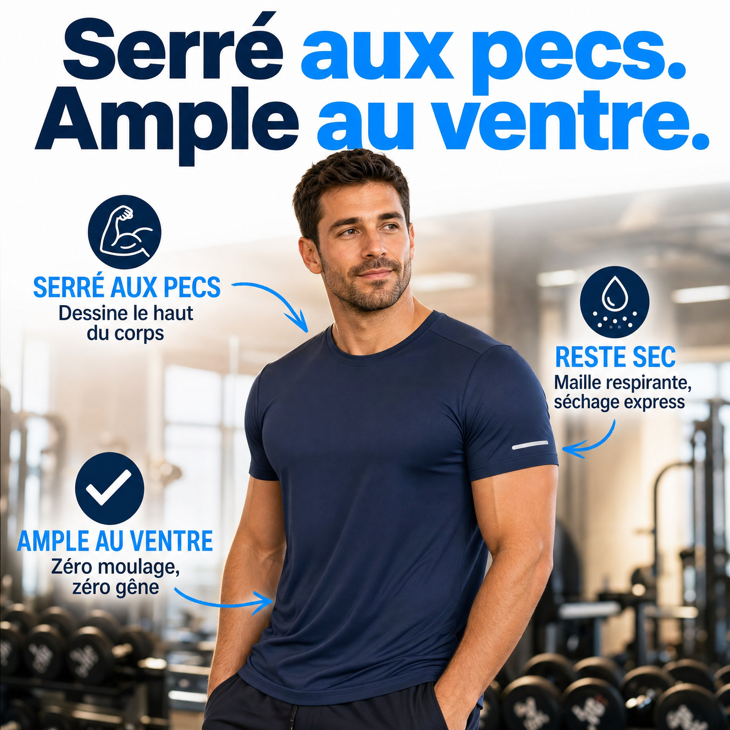 DryFlex Pro™ — Le T-shirt Effet Musclé