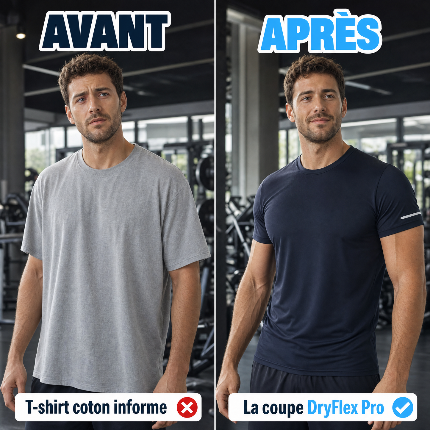 DryFlex Pro™ — Le T-shirt Effet Musclé