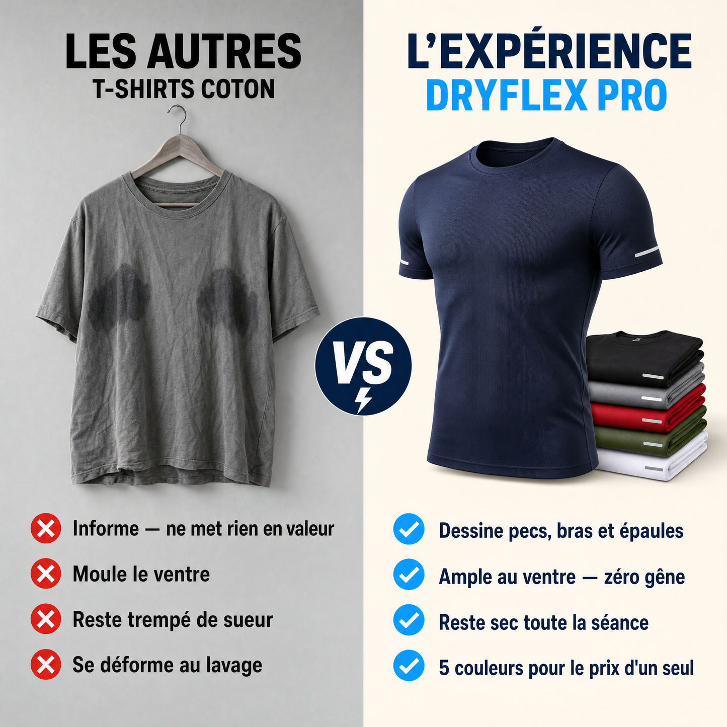 DryFlex Pro™ — Le T-shirt Effet Musclé